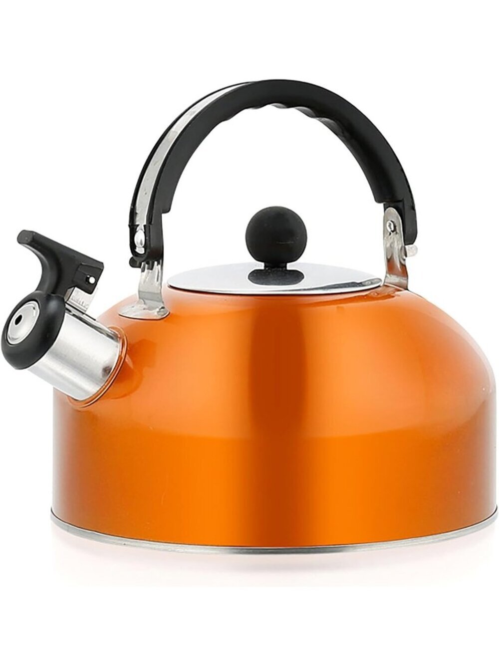 Orange Kitchen Cookware Whistling Tea Kettle 2.7QT Stainless Steel Tea Kettle